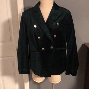 Chicos Double gold button blazer. Hunter green with full liner.